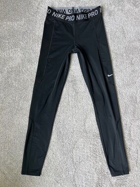 Nike Black 'Pro' Logo Performance Leggings (SMALL)
